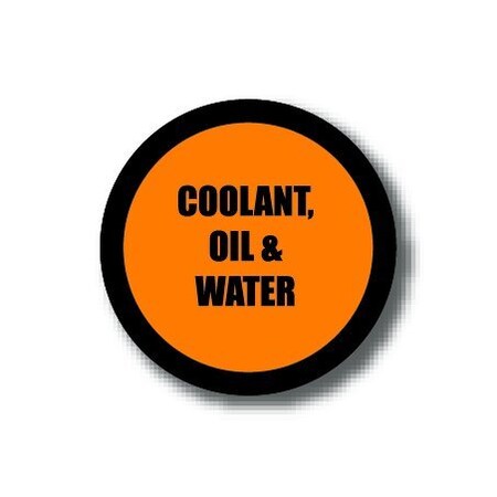 Ergomat 16in CIRCLE SIGNS - Coolant, Oil & Water DSV-SIGN 256 #1532 -UEN